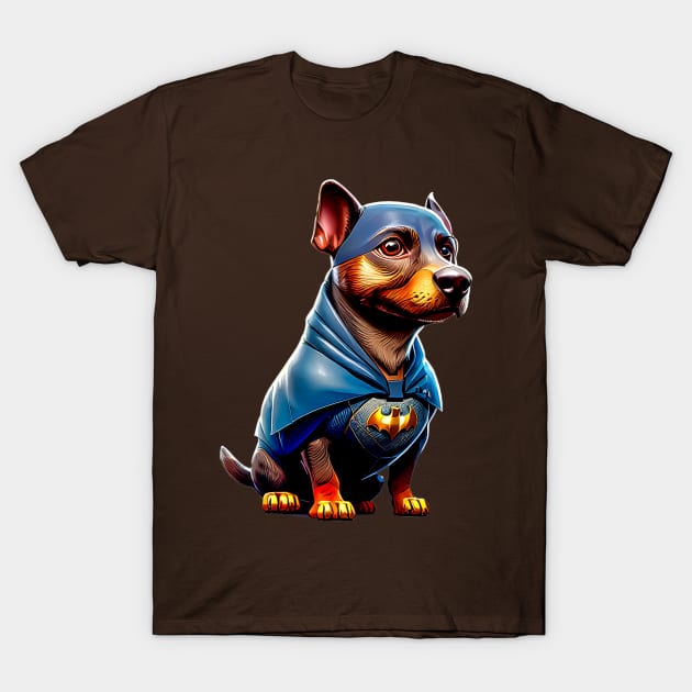 The Bat-Hound: Dachshund in Bold Vigilante Costume Tee T-Shirt by fur-niche